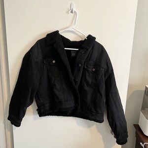 Wild Fable Black Sherpa Jean Jacket